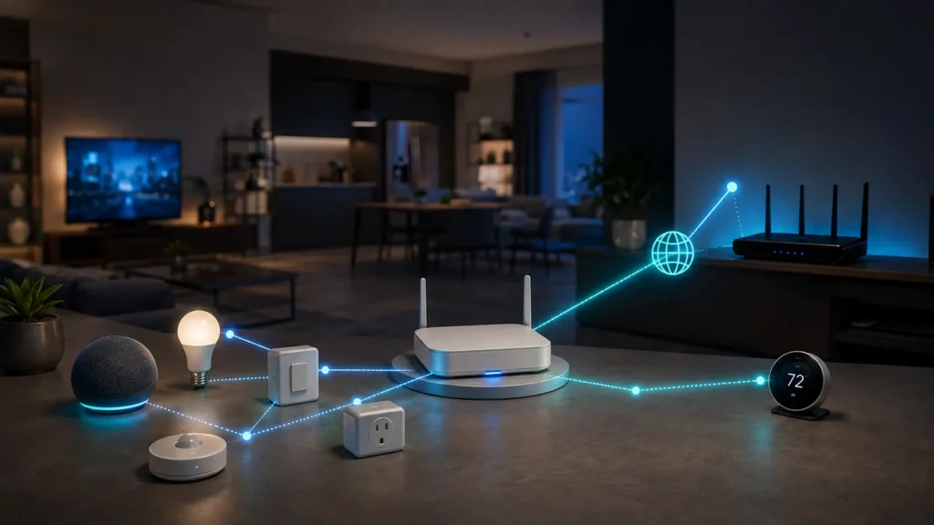 Thread border router linking smart-home devices to the home network