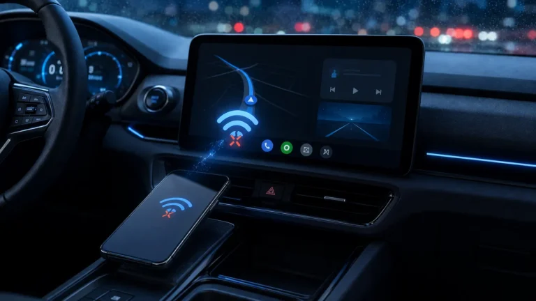 Wireless Android Auto connection interrupted in a modern car
